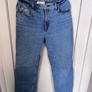 Abercrombie & Fitch Curve Love Women's 90s High Rise Blue Jeans